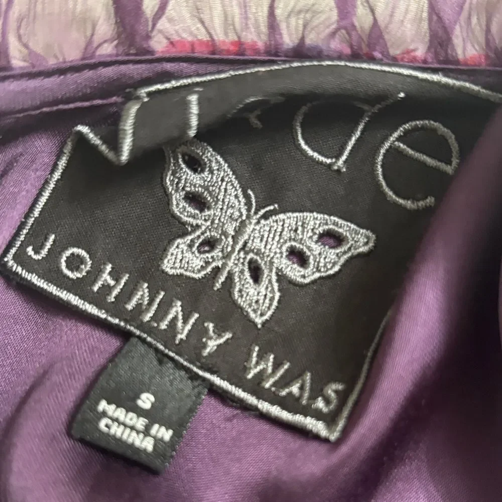 Johnny Was Jade Floral Velvet Midi Dress in Purple S